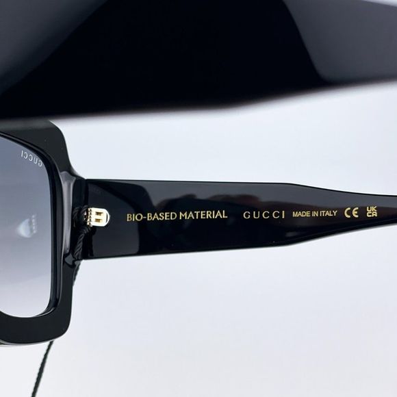Gucci GG1111S 001 Sunglasses Black Grey Gradient Square Unisex - Picture 11 of 13